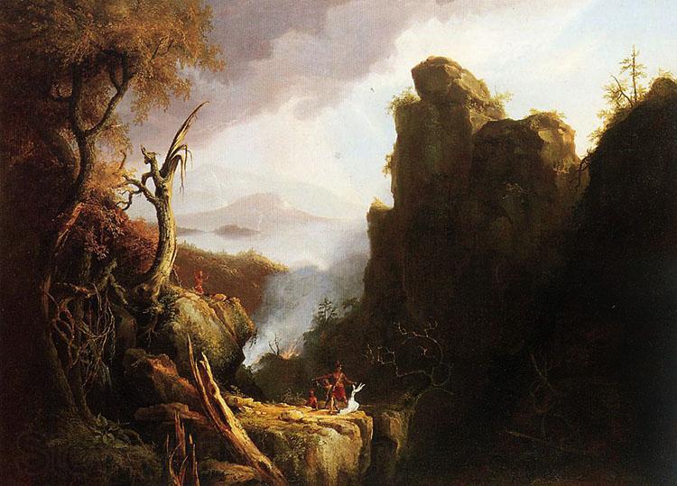 Thomas Cole Indian Sacrifice (mk13) Norge oil painting art